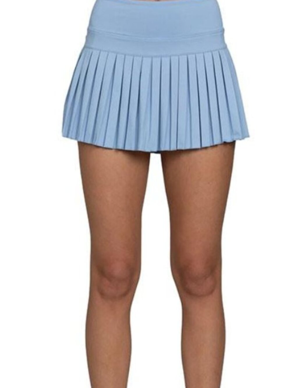Light Blue Pleated Mini Skirt